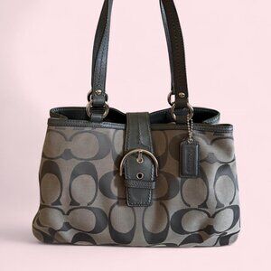 Coach Soho Signature Canvas And Leather Grey Bag